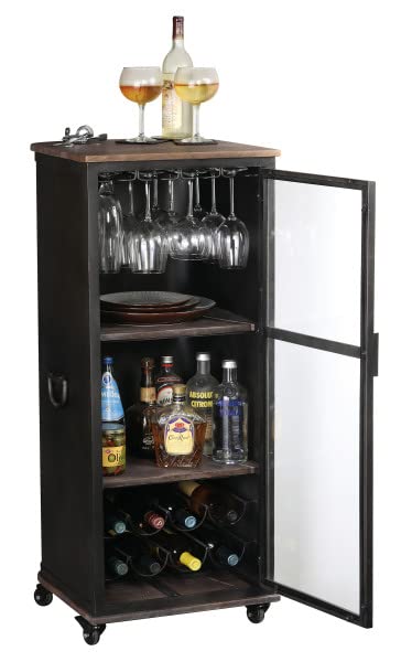 Howard Miller 547915 Brayton Wine & Bar Cabinet Door Organizer Trays, Brown, Small